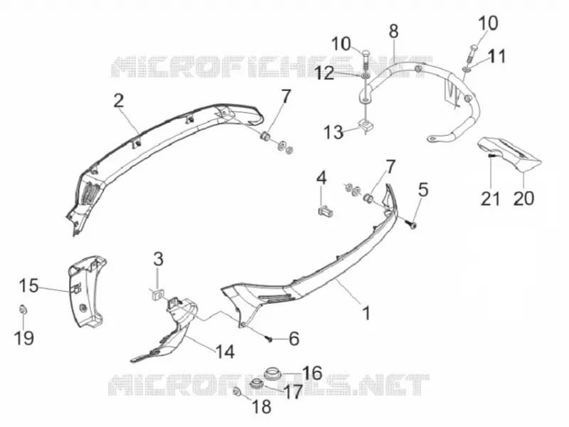 Couvertures laterales - Spoiler VESPA VESPA-SCOOTER 125 LX 2011  LX 4T ie E3