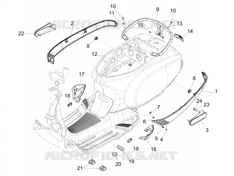 Couvertures laterales - Spoiler VESPA VESPA-SCOOTER 150 LX 2006  LX 4T