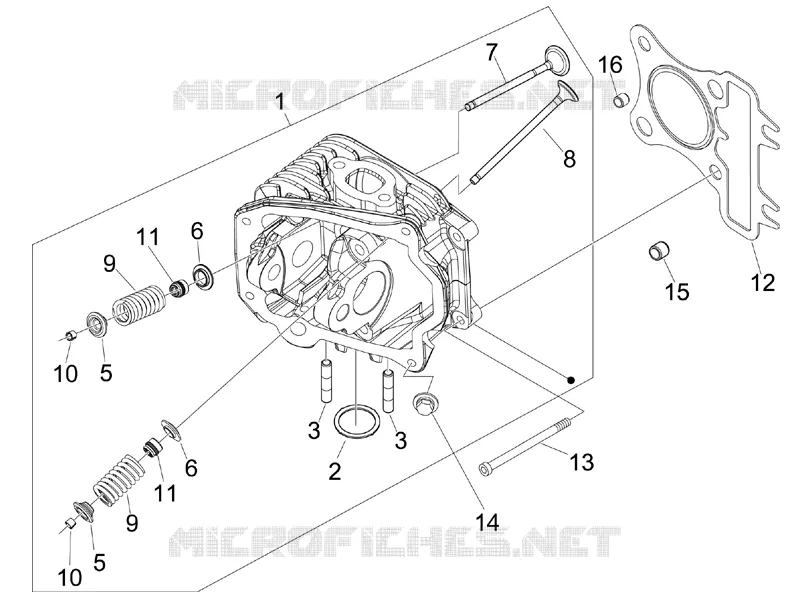 Ensemble culasse - Soupape VESPA VESPA-SCOOTER 150 LX 2006  LX 4T