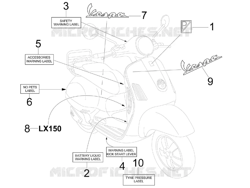 Monogrammes - Decorations VESPA VESPA-SCOOTER 150 LX 2006  LX 4T