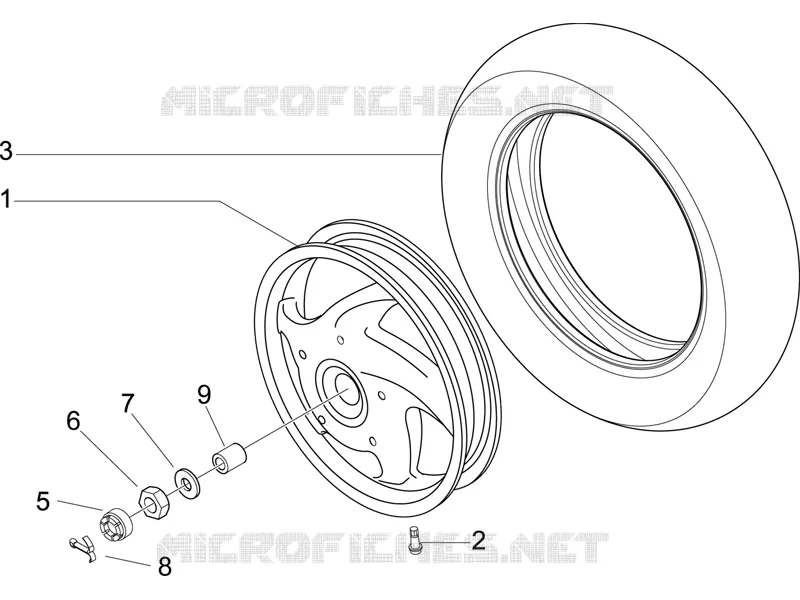 Roue arrière VESPA VESPA-SCOOTER 150 LX 2008  LX 4T