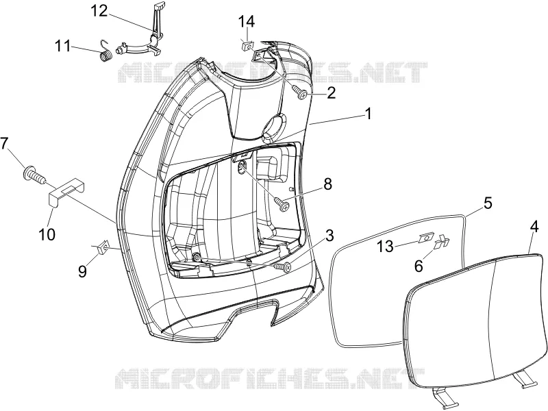 Coffre avant - Contre-tablier VESPA VESPA-SCOOTER 150 LX 2009  LX 4T