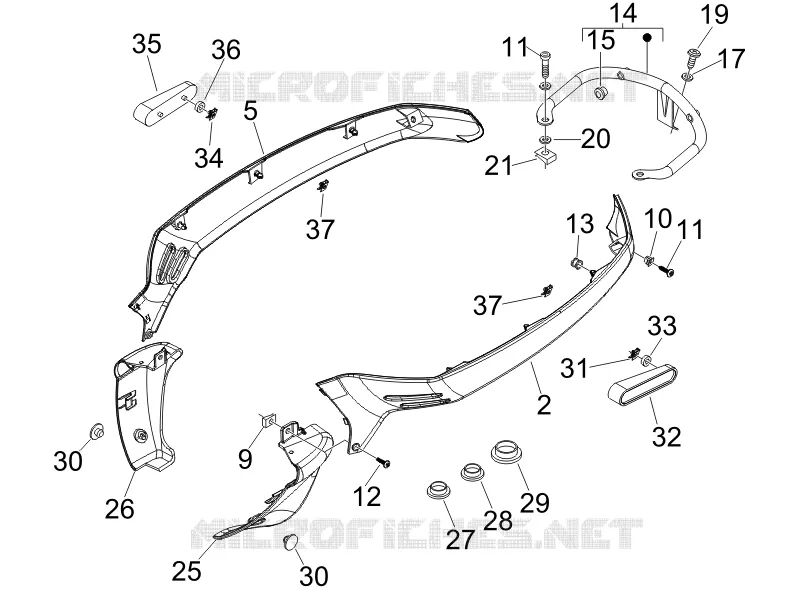 Couvertures laterales - Spoiler VESPA VESPA-SCOOTER 150 LX 2009  LX 4T