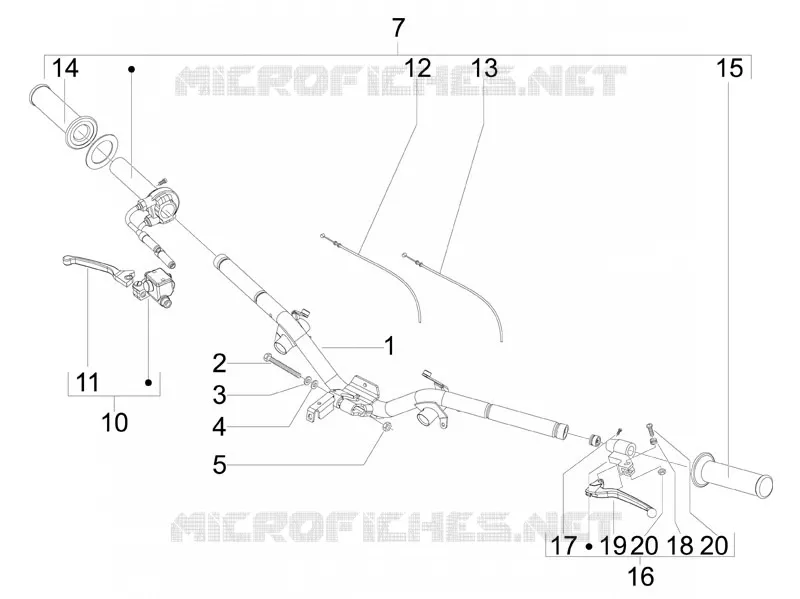 Guidon - Maître cylindre VESPA VESPA-SCOOTER 150 LX 2009  LX 4T