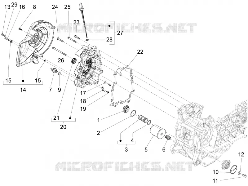 Couvercle volant magnetique - Filtre à huile VESPA VESPA-SCOOTER 150 LX 2012  LX 4T 3V ie