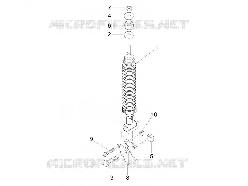 Suspension arrière - Amortisseur/s VESPA VESPA-SCOOTER 150 LX 2013  LX 4T 3V ie