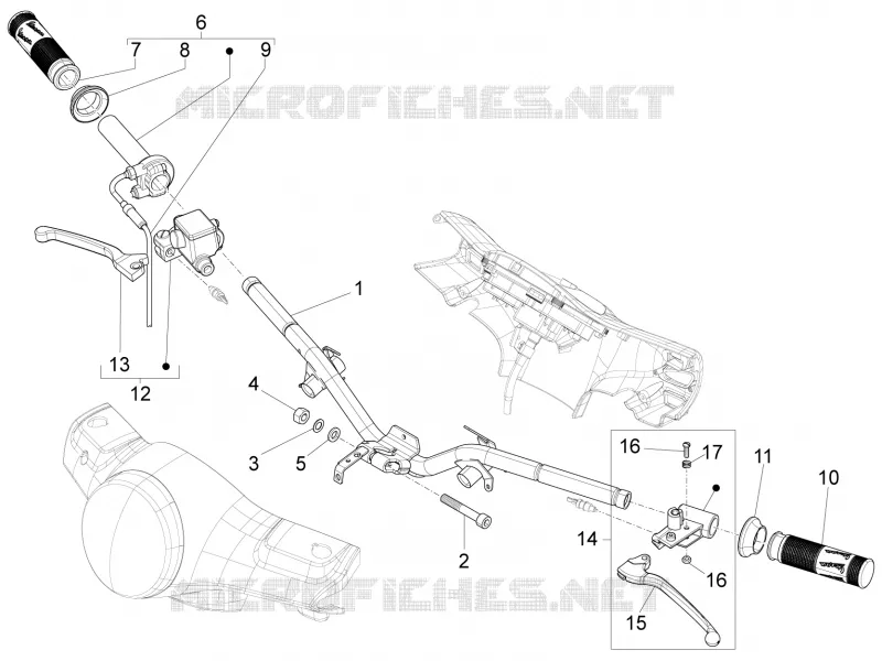 Guidon - Maître cylindre VESPA VESPA-SCOOTER 150 LX 2013  LX 4T 2V ie E3