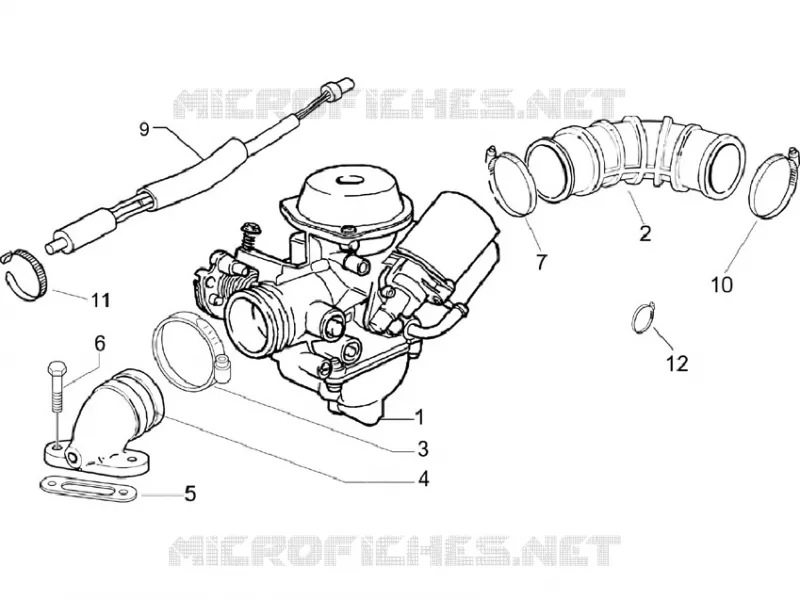 Carburateur complet - Raccord d'admission VESPA VESPA-SCOOTER 150 LX 2011  LX 4T E3