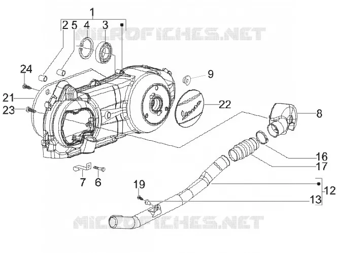 Couvercle carter - Refoidissement carter VESPA VESPA-SCOOTER 150 LX 2010  LX 4T E3
