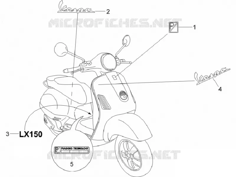 Monogrammes - Decorations VESPA VESPA-SCOOTER 150 LX 2011  LX 4T E3