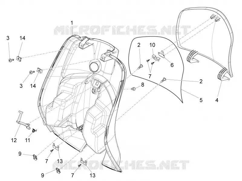 Coffre avant - Contre-tablier VESPA VESPA-SCOOTER 150 LX 2009  LX 4T ie