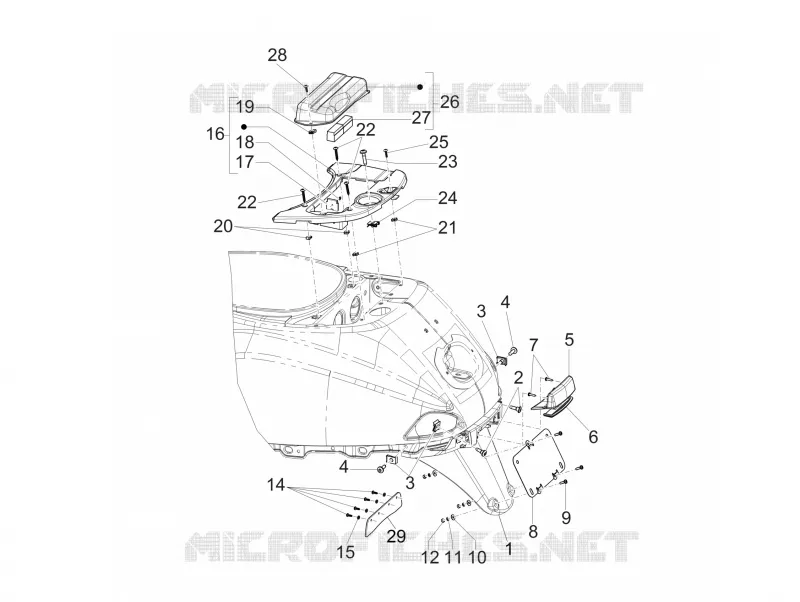 Couvercle arrière - Pare-boue VESPA VESPA-SCOOTER 150 LX 2012  LX 4T ie
