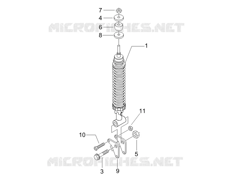 Suspension arrière - Amortisseur/s VESPA VESPA-SCOOTER 150 LX 2009  LX 4T ie