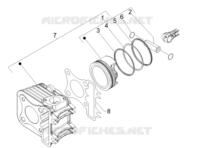 Groupe cylindre-piston-axe VESPA VESPA-SCOOTER 150 LX 2009  LX 4T ie E3