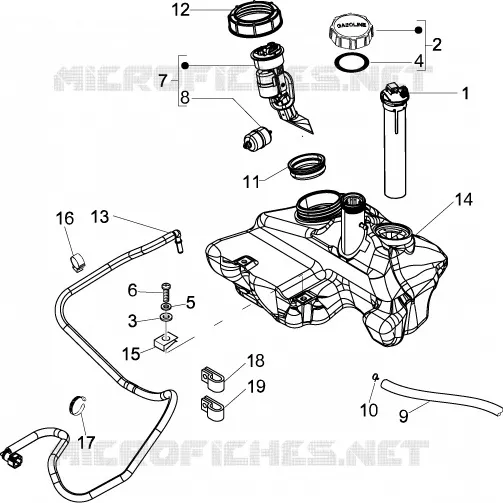 Réservoir carburant VESPA VESPA-SCOOTER 150 LX 2011  LX 4T ie E3