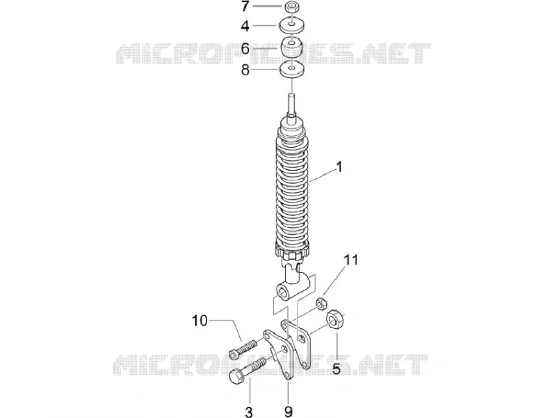 Suspension arrière - Amortisseur/s VESPA VESPA-SCOOTER 150 LX 2011  LX 4T ie E3