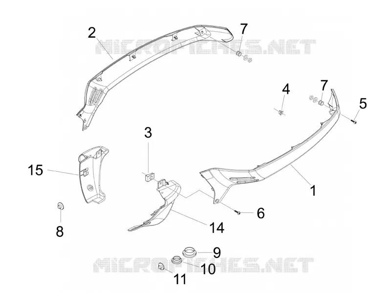 Couvertures laterales - Spoiler VESPA VESPA-SCOOTER 150 LX 2011  LX 4T ie Touring