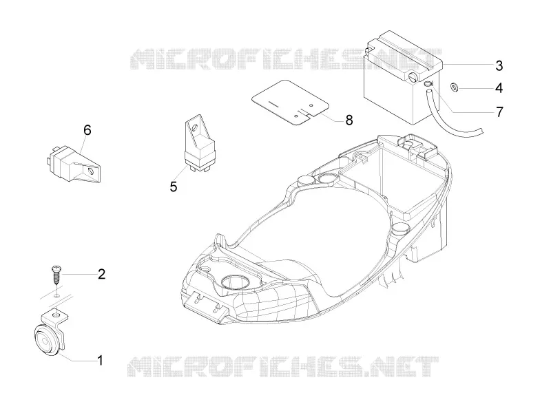 Relais - Batterie - Avertisseur sonore VESPA VESPA-SCOOTER 150 LX 2011  LX 4T ie Touring