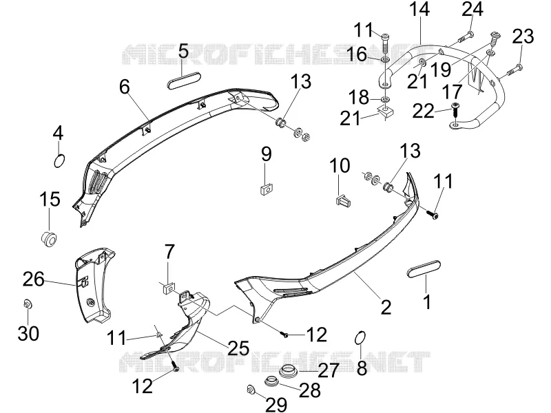 Couvertures laterales - Spoiler VESPA VESPA-SCOOTER 50 LX 2007  LX 2T