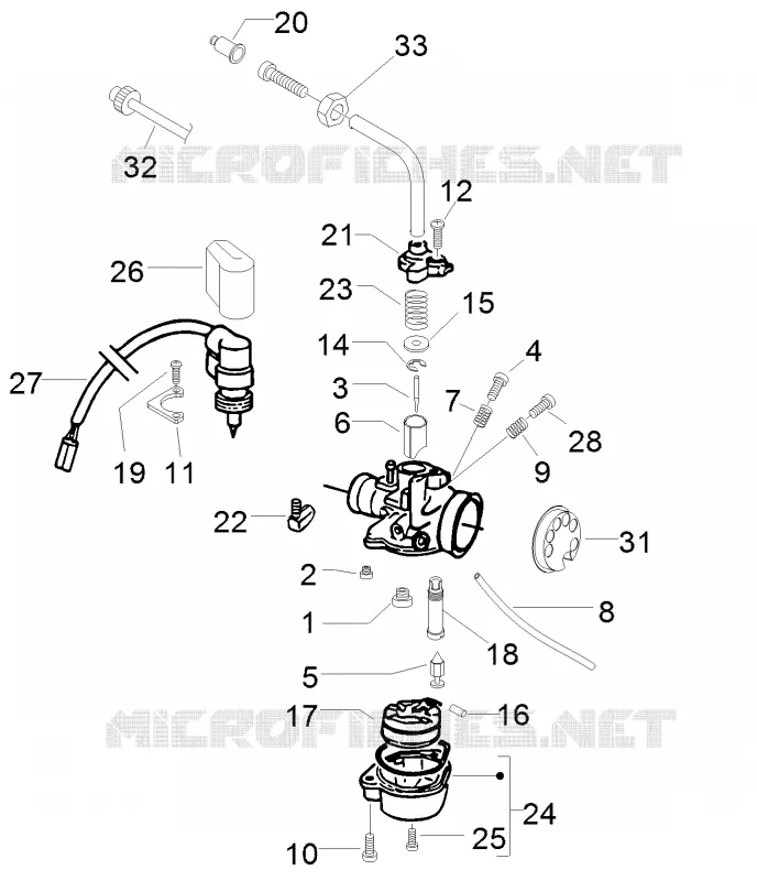 Composants de carburateur VESPA VESPA-SCOOTER 50 LX 2012  LX 2T E2 Touring (30Km/h)