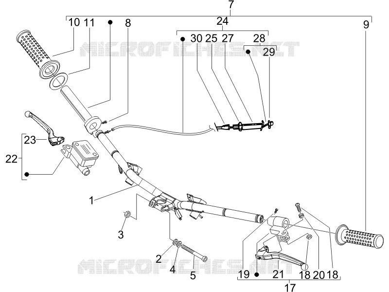 Guidon - Maître cylindre VESPA VESPA-SCOOTER 50 LX 2006  LX 4T