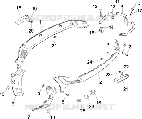 Couvertures laterales - Spoiler VESPA VESPA-SCOOTER 50 LX 2009  LX 4T