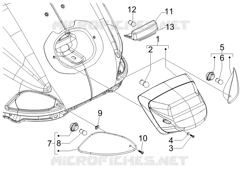 Eclairages arrière - Clignotants VESPA VESPA-SCOOTER 50 LX 2009  LX 4T
