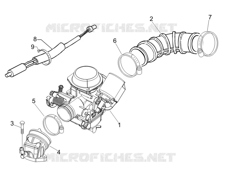 Carburateur complet - Raccord d'admission VESPA VESPA-SCOOTER 50 LX 2011  LX 4T-2V 25Km/h