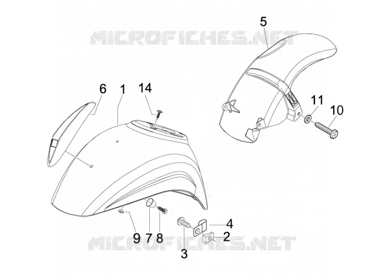 Logement roue - Garde boue VESPA VESPA-SCOOTER 50 LX 2011  LX 4T-4V