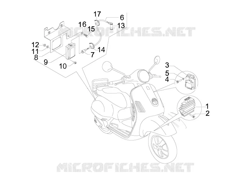 Régulateurs de tension - Centrales electroniques - Bobine H.T. VESPA VESPA-SCOOTER 50 LX 2013  LX 4T-4V Touring