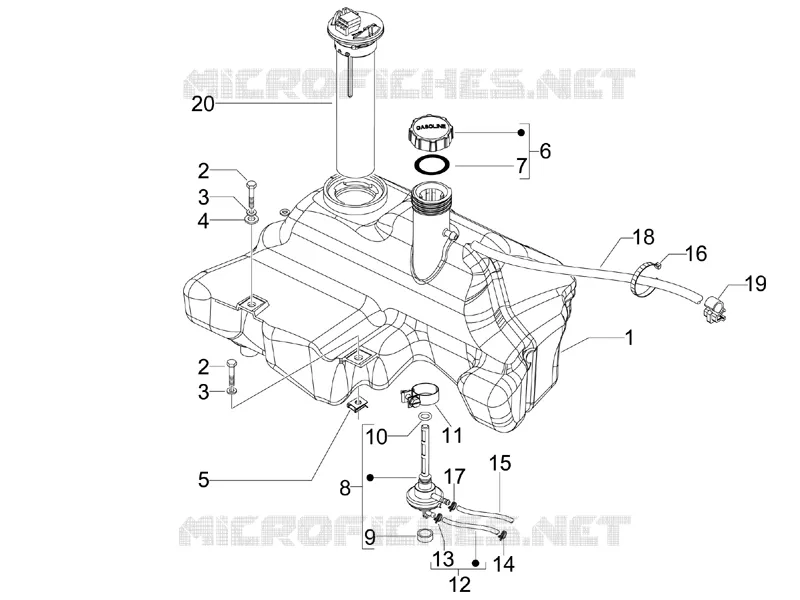 Réservoir carburant VESPA VESPA-SCOOTER 50 LX 2012  LX 4T-4V Touring
