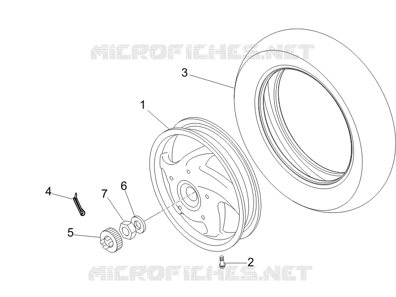 Roue arrière VESPA VESPA-SCOOTER 50 LX 2013  LX 4T-4V Touring