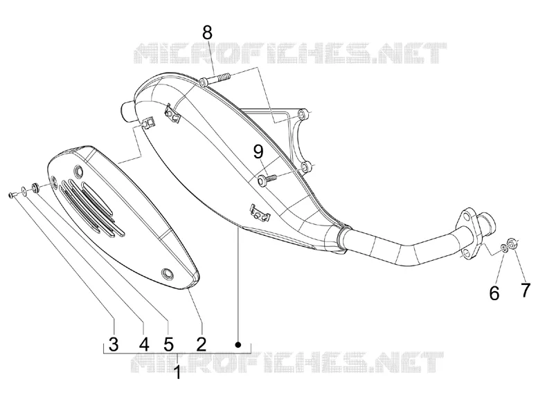 Silencieux VESPA VESPA-SCOOTER 50 LX 2011  LX 4T-4V Touring