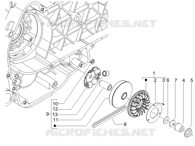 Poulie motrice VESPA VESPA-SCOOTER 125 LXV 2006  LXV 4T E3