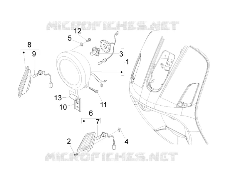 Eclairages avant - Clignotants VESPA VESPA-SCOOTER 125 LXV 2012  LXV 4T ie E3