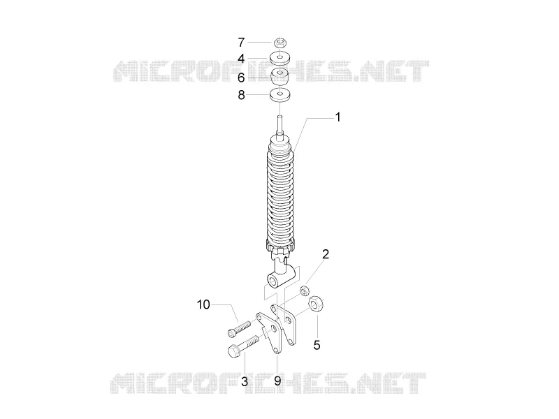 Suspension arrière - Amortisseur/s VESPA VESPA-SCOOTER 125 LXV 2010  LXV 4T ie E3