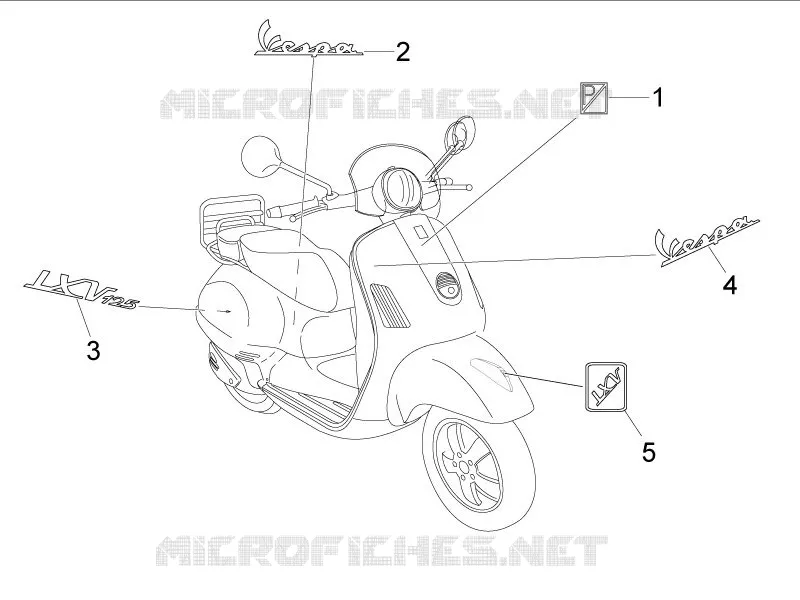 Monogrammes - Decorations VESPA VESPA-SCOOTER 125 LXV 2007  LXV 4T Navy E3