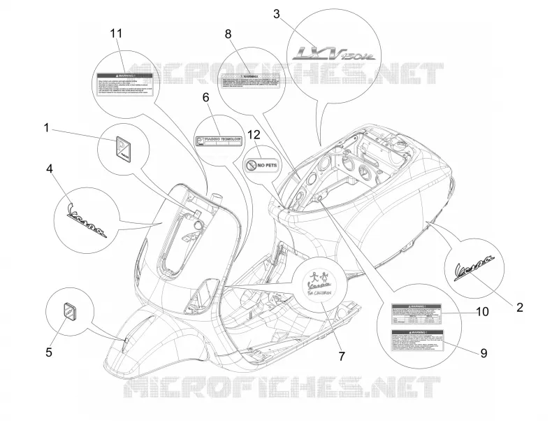 Monogrammes - Decorations VESPA VESPA-SCOOTER 150 LXV 2012  LXV 15