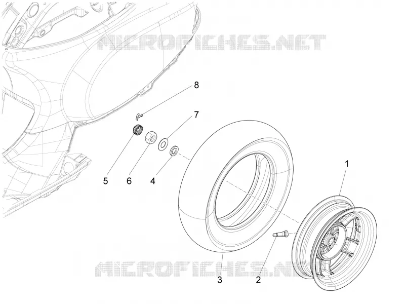 Roue arrière VESPA VESPA-SCOOTER 150 LXV 2012  LXV 15