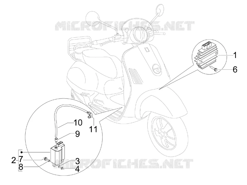 Régulateurs de tension - Centrales electroniques - Bobine H.T. VESPA VESPA-SCOOTER 50 LXV 2008  LXV 2T Navy