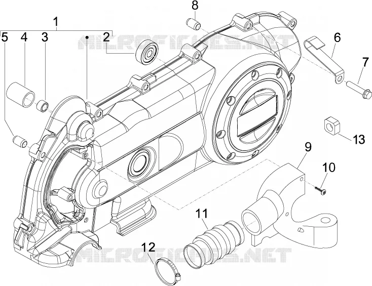 Couvercle carter - Refoidissement carter VESPA VESPA-SCOOTER 50 LXV 2012  LXV 4T 2V 25 Km/h