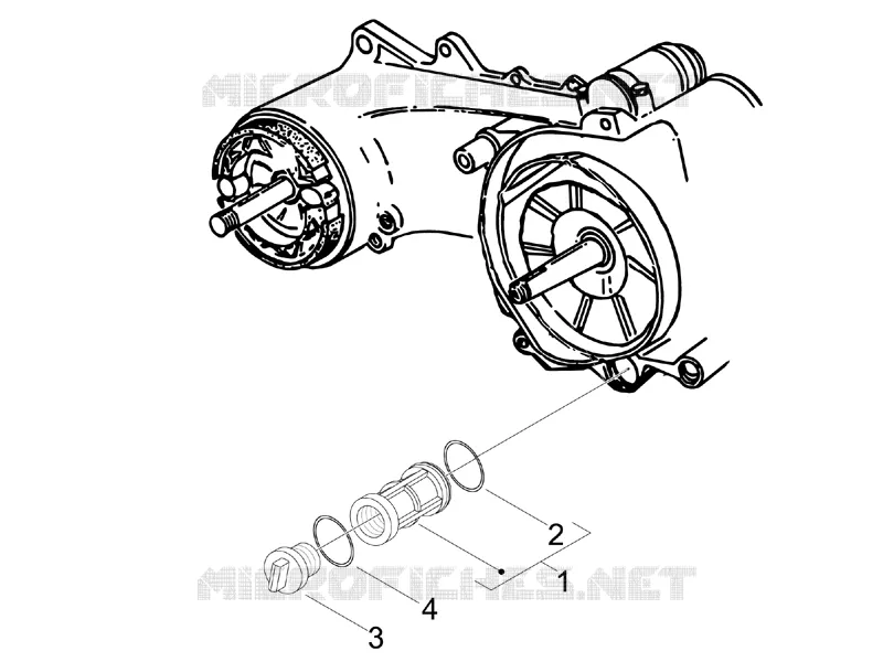 Couvercle volant magnetique - Filtre à huile VESPA VESPA-SCOOTER 50 LXV 2012  LXV 4T 2V 25 Km/h
