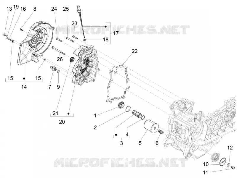 Couvercle volant magnetique - Filtre à huile VESPA VESPA-SCOOTER 150 PRIMAVERA 2014  4T 3V ie Primavera