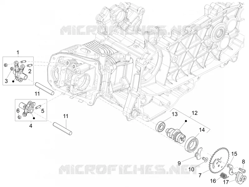 Groupe support balanciers VESPA VESPA-SCOOTER 150 PRIMAVERA 2014  4T 3V ie Primavera