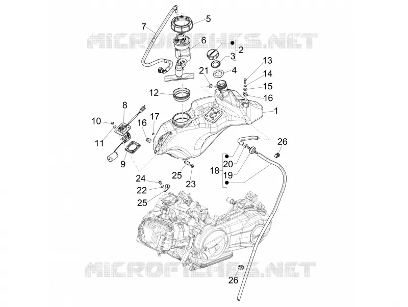 Réservoir carburant VESPA VESPA-SCOOTER 150 PRIMAVERA 2014  4T 3V ie Primavera