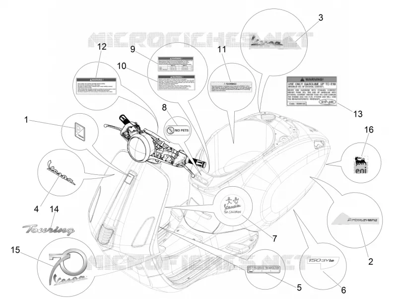 Monogrammes - Decorations VESPA VESPA-SCOOTER 150 PRIMAVERA 2015  4T 3V ie Primavera