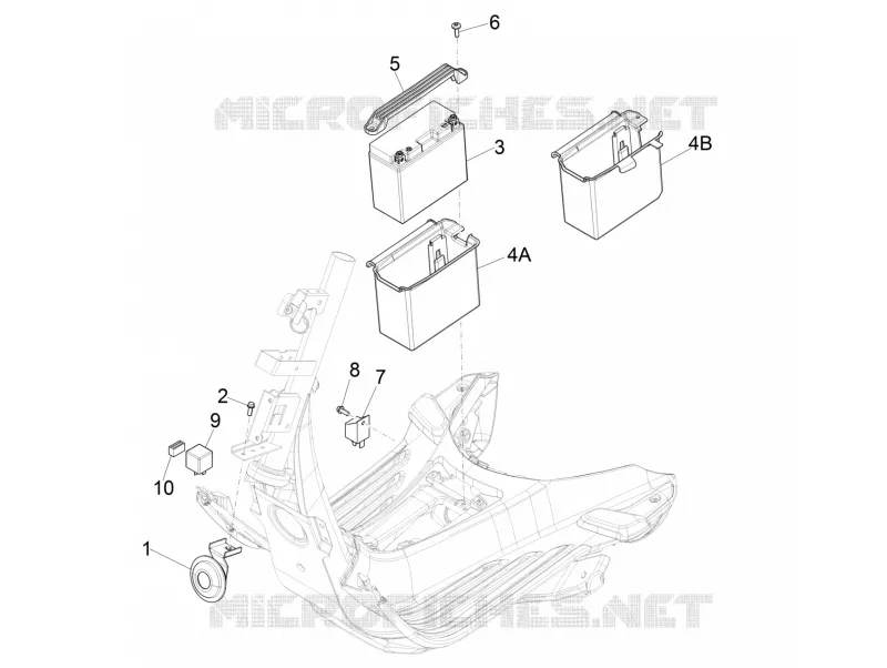 Relais - Batterie - Avertisseur sonore VESPA VESPA-SCOOTER 150 PRIMAVERA 2014  4T 3V ie Primavera
