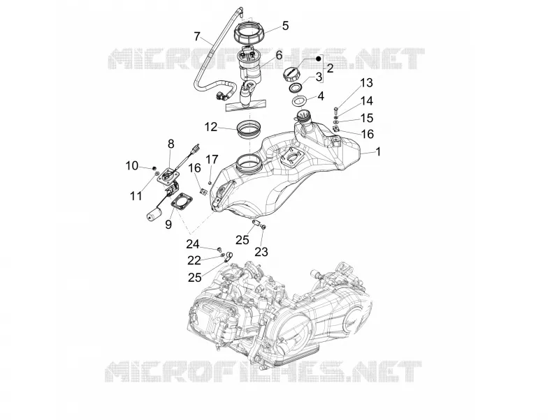 Réservoir carburant VESPA VESPA-SCOOTER 150 PRIMAVERA 2015  4T 3V ie Primavera