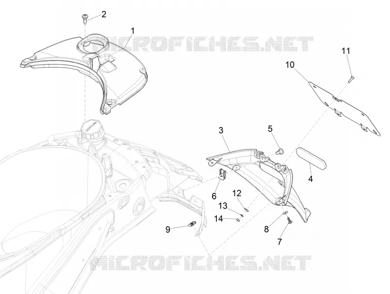 Couvercle arrière - Pare-boue VESPA VESPA-SCOOTER 150 PRIMAVERA 2016  Primavera 4T 3V iGet E4 ABS
