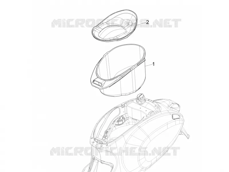 Logement casque - Dessous de selle VESPA VESPA-SCOOTER 150 PRIMAVERA 2016  Primavera 4T 3V iGet E4 ABS